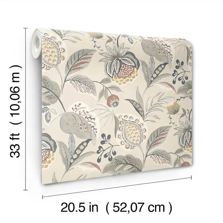 Chesapeake Bohemian wallpaper, color Grey, SKU 3125-72304