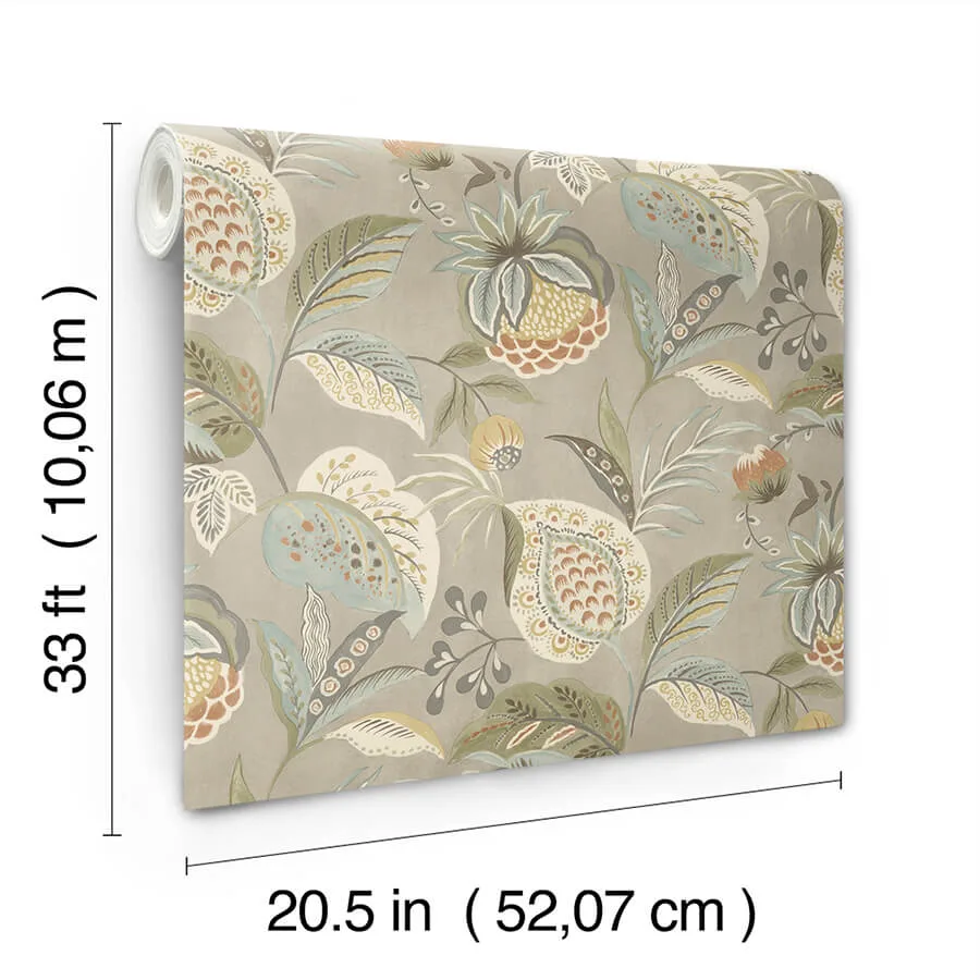 Chesapeake Bohemian wallpaper, color Taupe, SKU 3125-72301