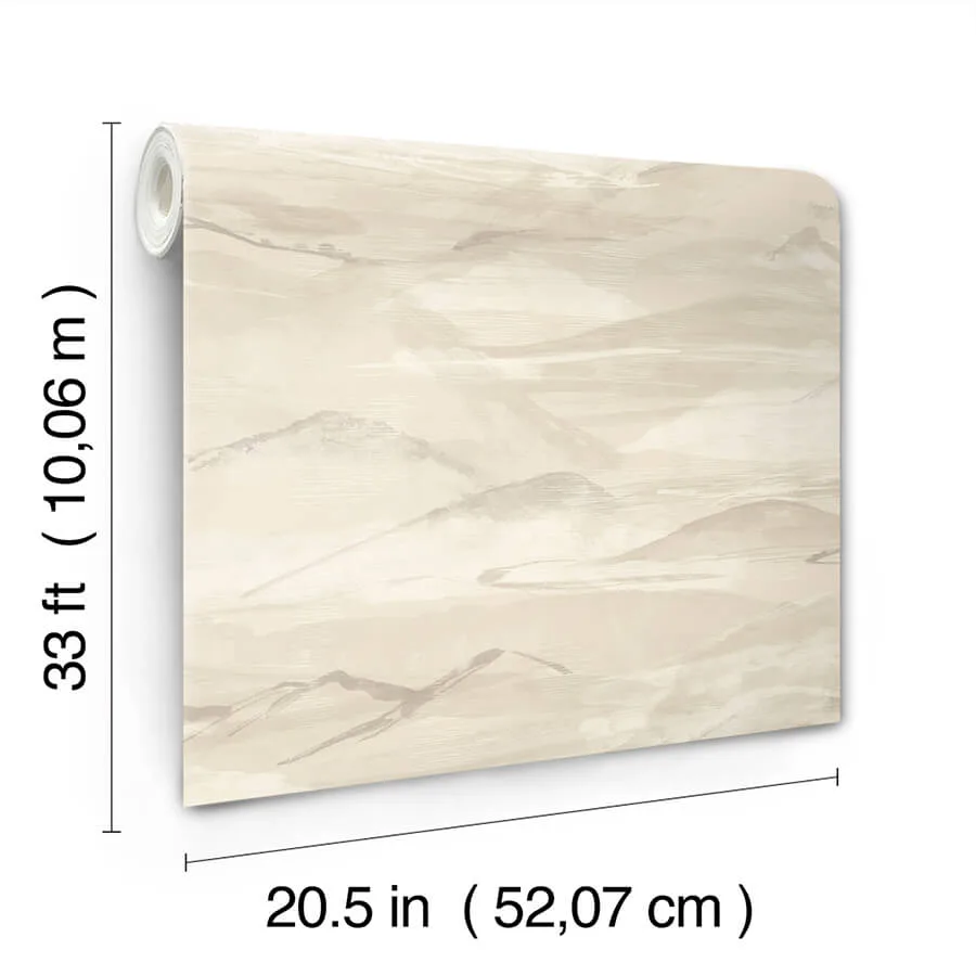Chesapeake Bozeman Mountains wallpaper, color Bone, SKU 4142-72627