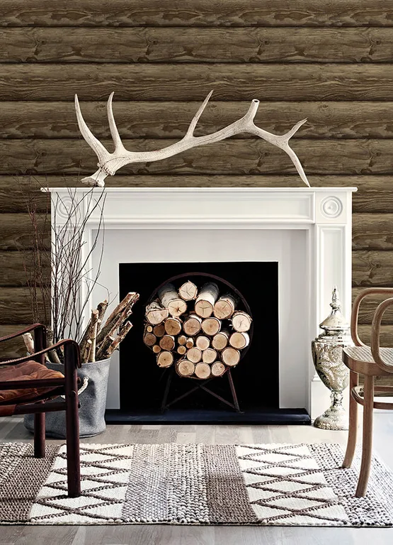 Chesapeake Bunkhouse wallpaper, color Mahogany, SKU 4142-72616
