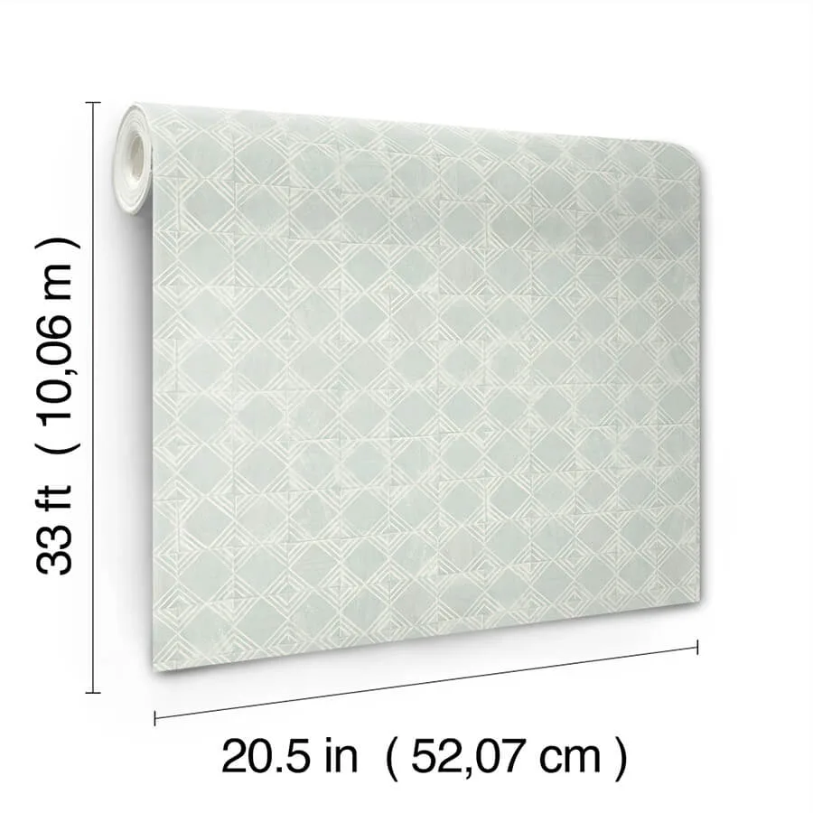 Chesapeake Button Block wallpaper, color Aqua, SKU 3125-72308