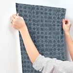 Chesapeake Button Block wallpaper, color Navy, SKU 3125-72306