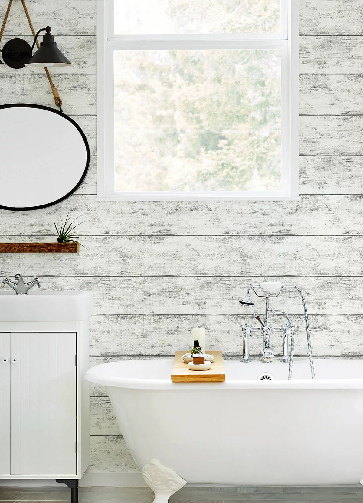 Chesapeake Cabin - White Wallpaper | Buy Online Chesapeake Cabin wallpaper, color White, SKU 3124-13971