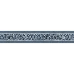 Chesapeake Carved Floral Border wallpaper, color Blue, SKU 4148-14502