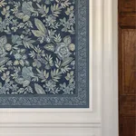 Chesapeake Carved Floral Border wallpaper, color Blue, SKU 4148-14502