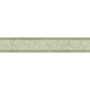 Chesapeake Carved Floral Border wallpaper, color Green, SKU 4148-14501