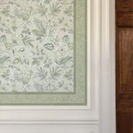 Chesapeake Carved Floral Border wallpaper, color Green, SKU 4148-14501