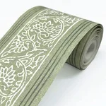 Chesapeake Carved Floral Border wallpaper, color Green, SKU 4148-14501