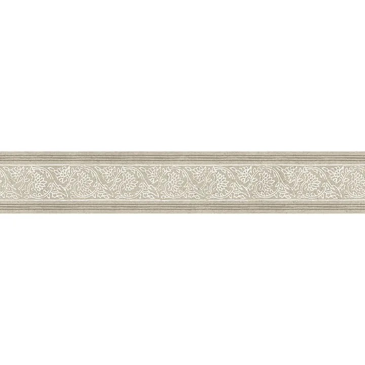 Chesapeake Carved Floral Border wallpaper, color Taupe, SKU 4148-14503