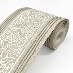 Chesapeake Carved Floral Border wallpaper, color Taupe, SKU 4148-14503