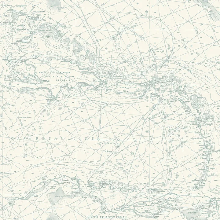 Chesapeake Charts wallpaper, color Aqua, SKU 4071-71058