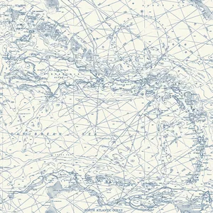 Chesapeake Charts wallpaper, color Navy, SKU 4071-71056