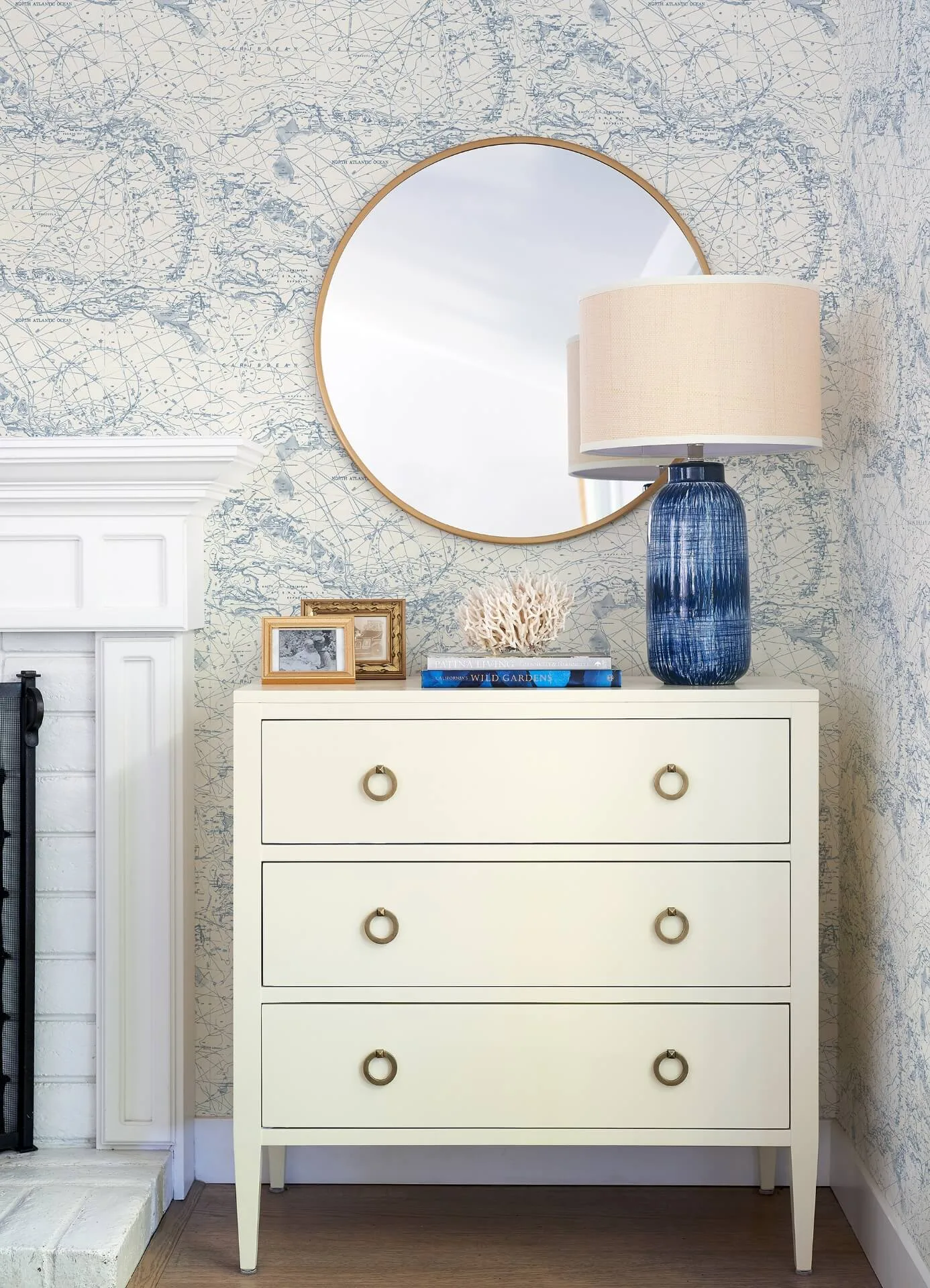 Chesapeake Charts - Navy Wallpaper | Buy Online Chesapeake Charts wallpaper, color Navy, SKU 4071-71056