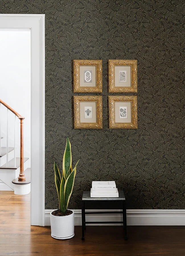 Chesapeake Chrysantha wallpaper, color Black, SKU 4148-27442