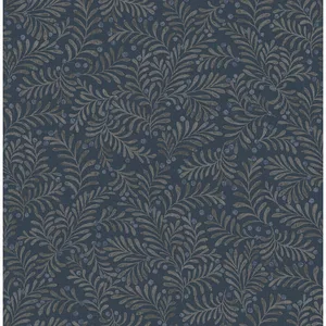 Chesapeake Chrysantha wallpaper, color Navy, SKU 4148-27443