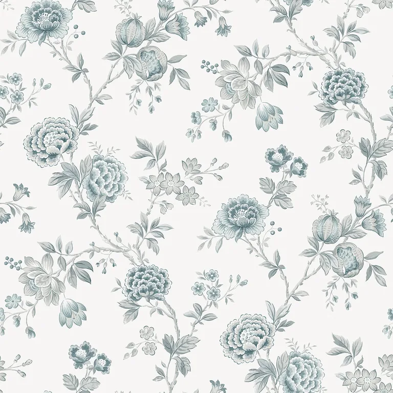 Chesapeake Chrysanthemum wallpaper, color Teal, SKU 3123-02215