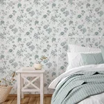 Chesapeake Chrysanthemum - Teal Wallpaper | Buy Online Chesapeake Chrysanthemum wallpaper, color Teal, SKU 3123-02215