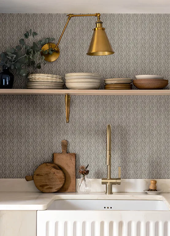 Chesapeake Coleus wallpaper, color Charcoal, SKU 4148-27468