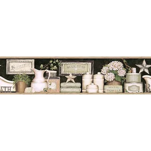 Chesapeake Country Bath wallpaper, color Black, SKU 3119-63102B