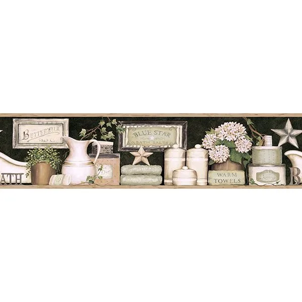 Chesapeake Country Bath wallpaper, color Black, SKU 3119-63102B