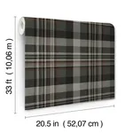 Chesapeake Dutton Plaid - Charcoal Wallpaper | Buy Online Chesapeake Dutton Plaid wallpaper, color Charcoal, SKU 4142-72632