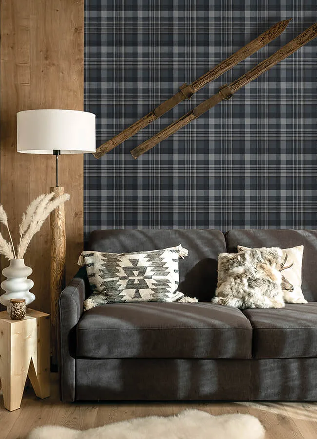 Chesapeake Dutton Plaid - Indigo Wallpaper | Buy Online Chesapeake Dutton Plaid wallpaper, color Indigo, SKU 4142-72635