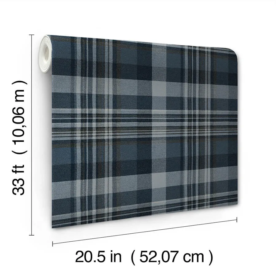 Chesapeake Dutton Plaid - Indigo Wallpaper | Buy Online Chesapeake Dutton Plaid wallpaper, color Indigo, SKU 4142-72635