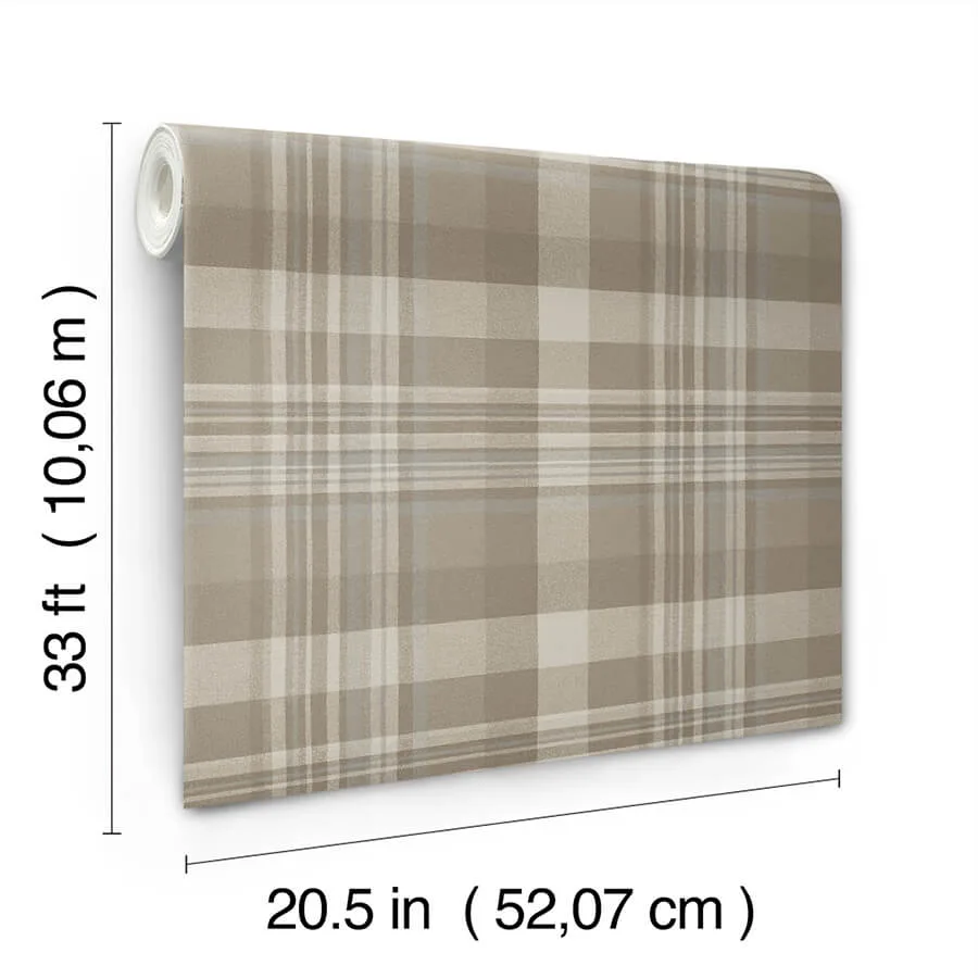 Chesapeake Dutton Plaid - Light Brown Wallpaper | Buy Online Chesapeake Dutton Plaid wallpaper, color Light Brown, SKU 4142-72633