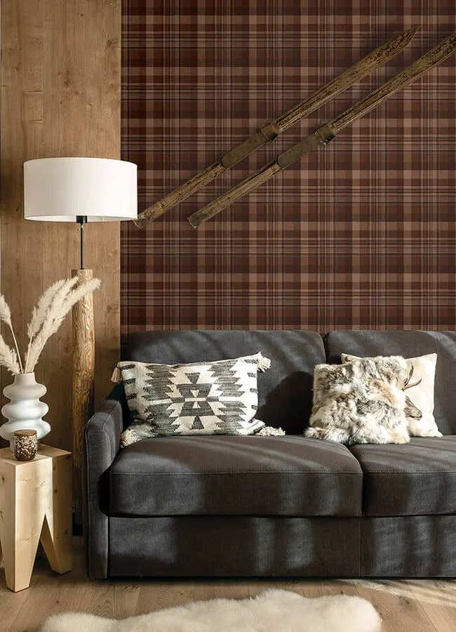 Chesapeake Dutton Plaid - Rust Wallpaper | Buy Online Chesapeake Dutton Plaid wallpaper, color Rust, SKU 4142-72636