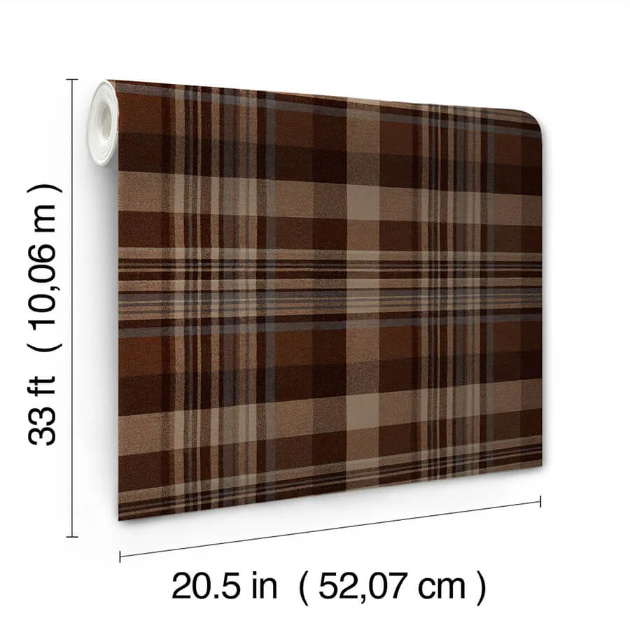 Chesapeake Dutton Plaid - Rust Wallpaper | Buy Online Chesapeake Dutton Plaid wallpaper, color Rust, SKU 4142-72636
