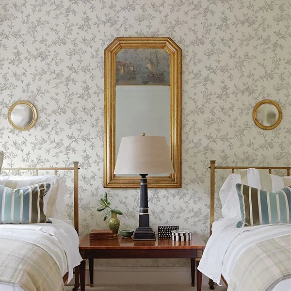 Chesapeake French Nightingale wallpaper, color Taupe, SKU 3119-02193