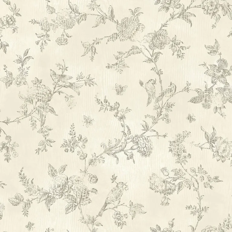 Chesapeake French Nightingale wallpaper, color Brown, SKU 3123-02193
