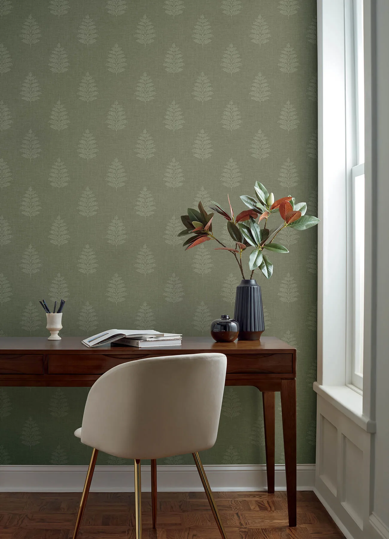 Chesapeake Frond wallpaper, color Dark Green, SKU 4169-83126