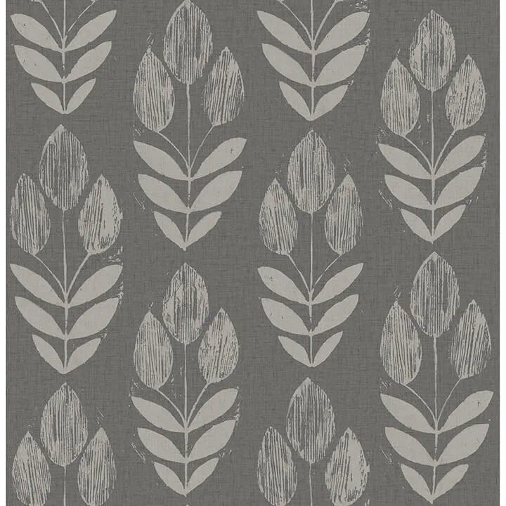 Chesapeake Garland wallpaper, color Charcoal, SKU 4148-27477