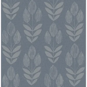 Chesapeake Garland wallpaper, color Denim, SKU 4148-27473