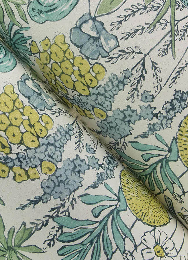 Chesapeake Goldfinch wallpaper, color Aqua, SKU 4148-27413