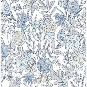 Chesapeake Goldfinch wallpaper, color Blue, SKU 4148-27414