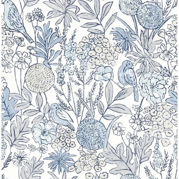 Chesapeake Goldfinch wallpaper, color Blue, SKU 4148-27414