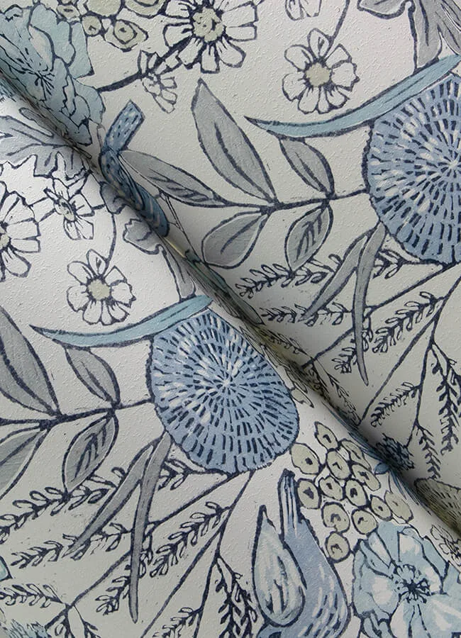 Chesapeake Goldfinch wallpaper, color Blue, SKU 4148-27414