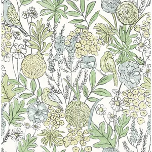 Chesapeake Goldfinch wallpaper, color Green, SKU 4148-27412