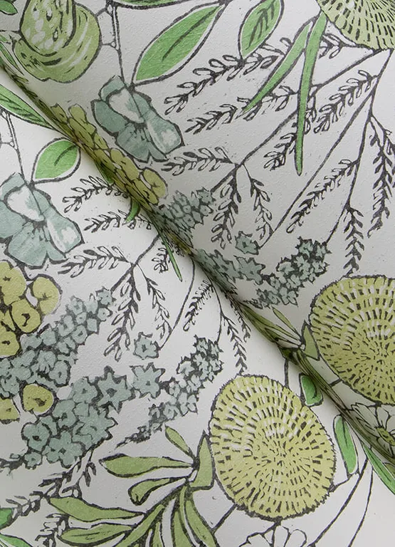 Chesapeake Goldfinch wallpaper, color Green, SKU 4148-27412