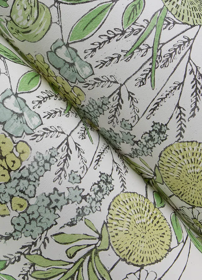 Chesapeake Goldfinch wallpaper, color Green, SKU 4148-27412