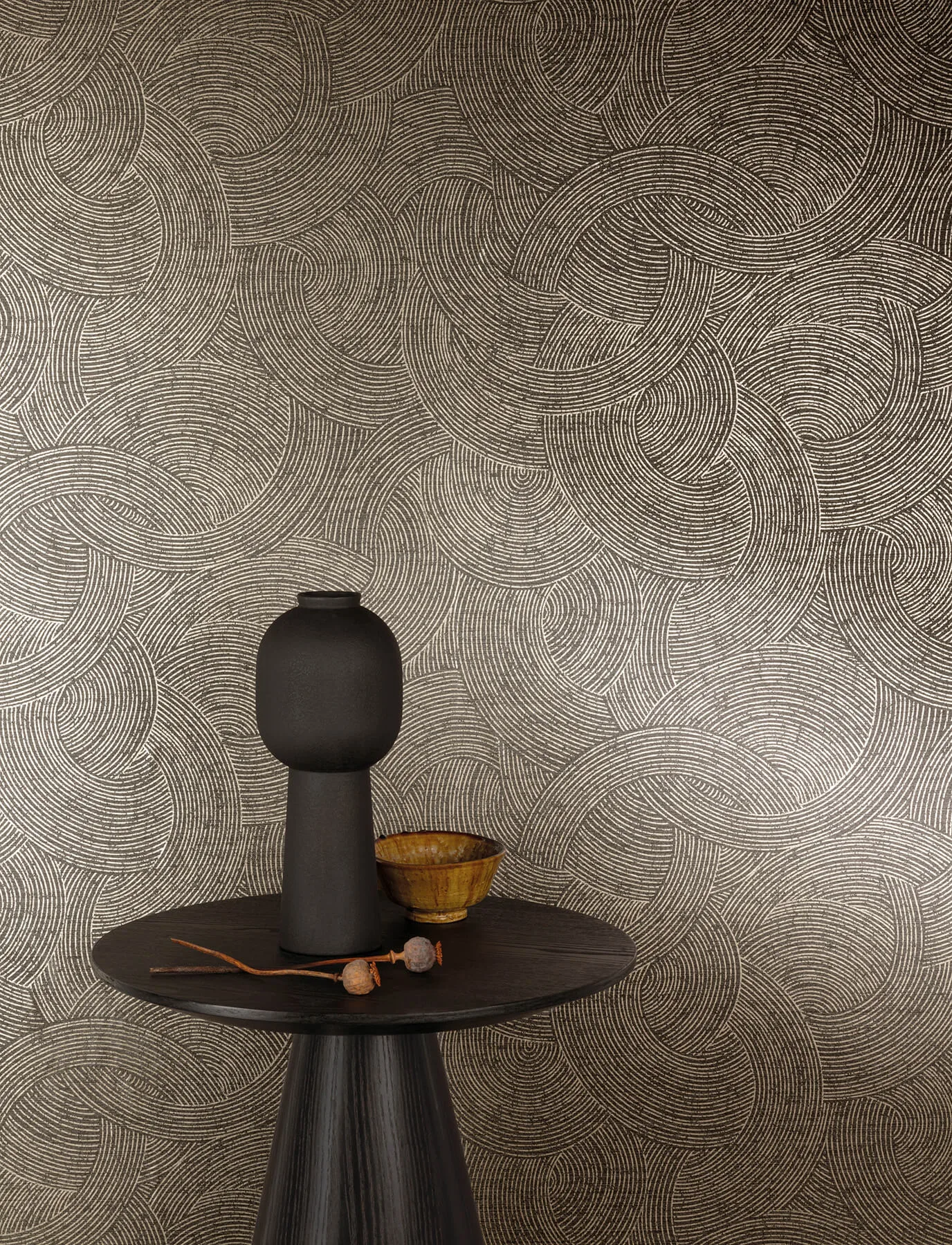 Chesapeake Harrison wallpaper, color Charcoal, SKU 4191-83024