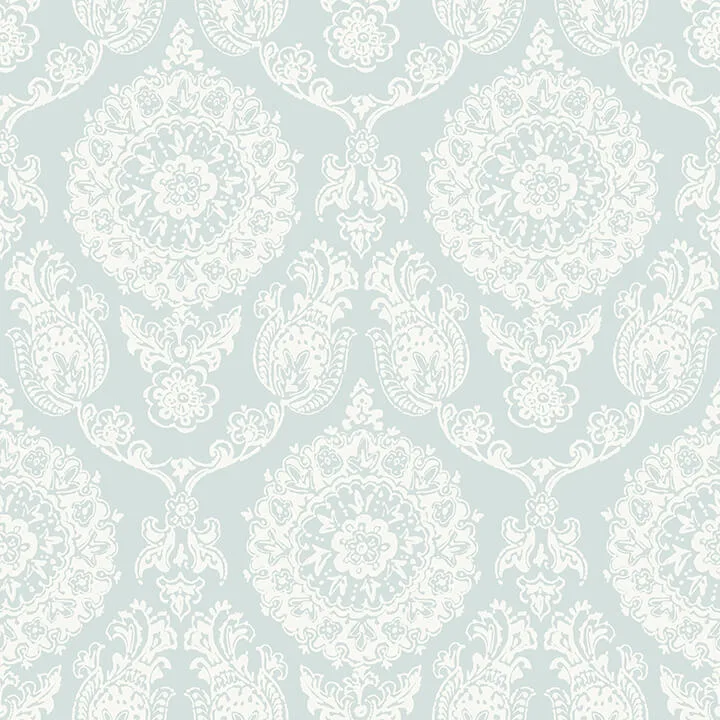 Chesapeake Helm Damask wallpaper, color Aqua, SKU 4071-71023