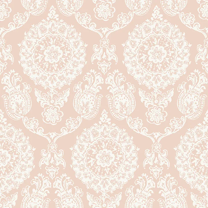 Chesapeake Helm Damask wallpaper, color Blush, SKU 4071-71022