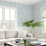 Chesapeake Helm Damask wallpaper, color Light Blue, SKU 4071-71019