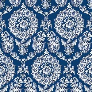 Chesapeake Helm Damask wallpaper, color Navy, SKU 4071-71018