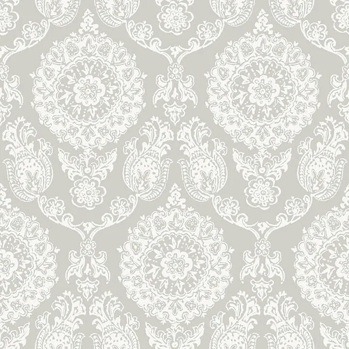 Chesapeake Helm Damask wallpaper, color Taupe, SKU 4071-71020