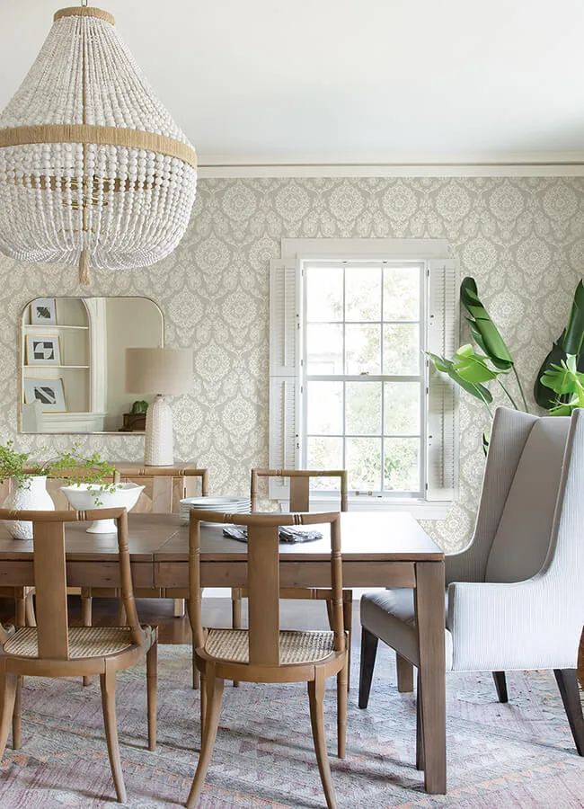 Chesapeake Helm Damask wallpaper, color Taupe, SKU 4071-71020
