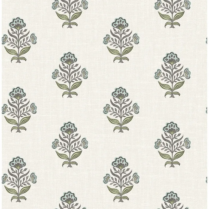 Chesapeake Hollyhock wallpaper, color Aqua, SKU 4148-27415